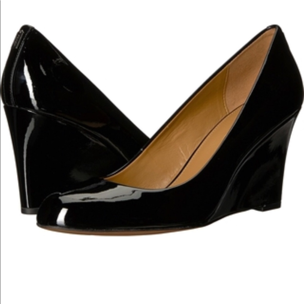 Black COACH Rileigh Dress Wedge Pumps